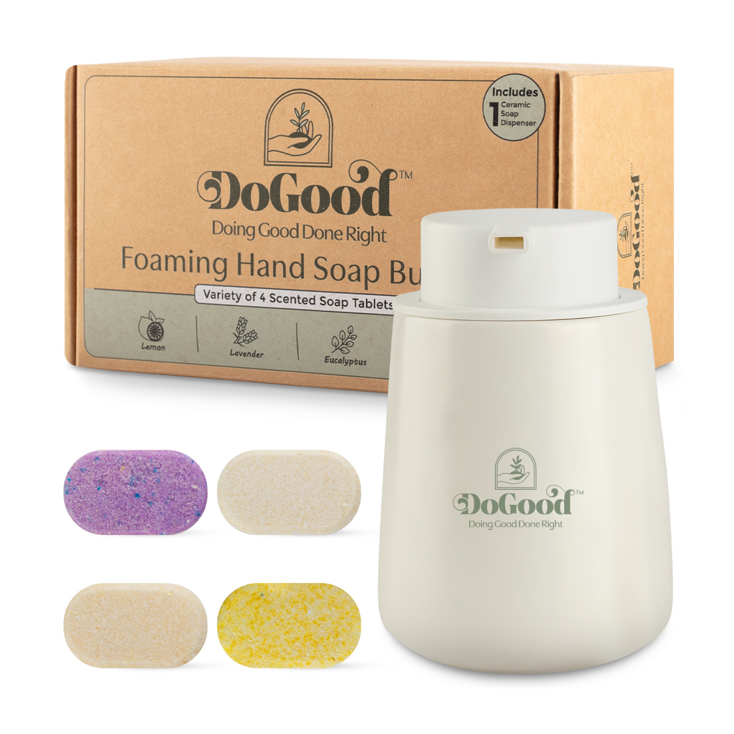 DoGood Ceramic Foaming Soap Dispenser & Foaming Hand Soap Refills